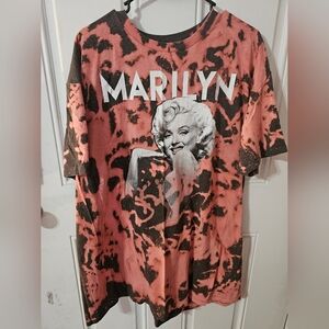 Marilyn Monroe Oversized Graphic Tee Pink and Black